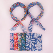 Summer Bandana, Print Bohemian Soft Cotton, Block Printed Head Or Neck Scarf, Unisex Cotton Bandana - 7pcs